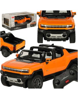 Samochód zdalnie sterowany Rastar 93000 Hummer EV 1:16 pomarańczowy