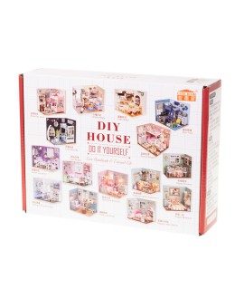 Domek dla lalek drewniany retro model DIY 3013 LED 13cm Kik Sp. z o. o. Sp. k. | Time- 2