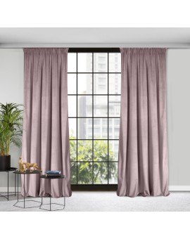 Zasłona pudrowo różowa z matowego welwetu 140x250 cm przelotka - MELANIE Eurofirany | Time- 2