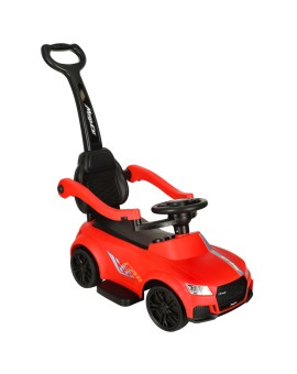 Jeździk pchacz samochód 3w1 z dźwiękiem światłami czerwony
