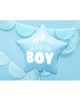Balon foliowy "It's a boy" na baby shower gwiazda niebieska 48cm Partydeco Sp. z o. o. | Time- 2