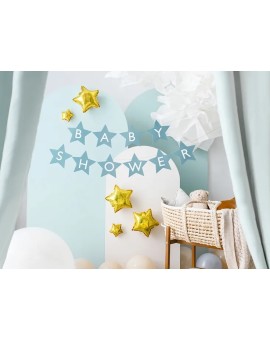 Baner napis na baby shower gwiazdki jasnoniebieskie 290cm x 16,5cm Partydeco Sp. z o. o. | Time- 2