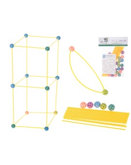 Klocki konstrukcyjne rurki słomki patyczki kreatywne baza namiot domek 75el.