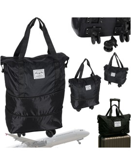 Torba podróżna na kółkach składana turystyczna pojemna 3 rozmiary czarna