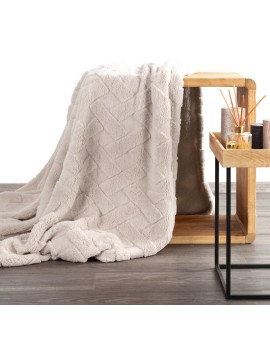 Koc D91 Caro 150 X 200 Cm Beżowy