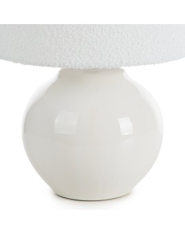 Lampa stołowa ceramiczna COLINS z matowym abażurem z tkaniny typu bukla