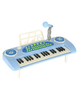 Keyboard dla dzieci pianinko interaktywne organki 37 klawiszy mikrofon statyw niebieski Kik Sp. z o. o. Sp. k. | Time- 2