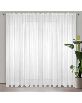 Firana biała z gładkiego matowego woalu 300x300 cm taśma LUCY