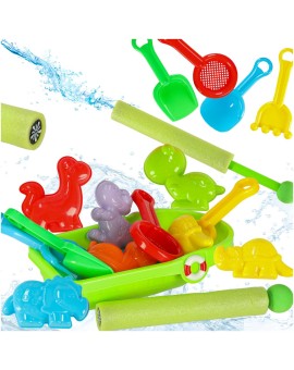 Statek łódka z akcesoriami foremkami do piasku wody foremki + sikawka strzykawka 12el.