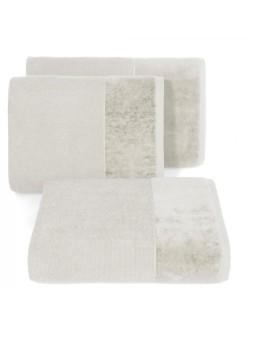 Ręcznik do rąk 30x50 cm bawełniany kolor kremowy z bordiurą z weluru 500 g/m2 LUCY