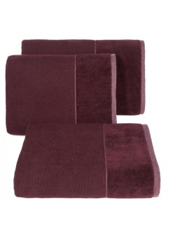 Ręcznik kąpielowy 50x90 cm bawełniany kolor bordowy z bordiurą z weluru 500 g/m2 LUCY