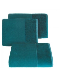 Ręcznik do rąk 30x50 cm bawełniany kolor ciemnoturkusowy z bordiurą z weluru 500 g/m2 LUCY