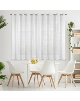 Firana biała z gładkiego matowego woalu 350x150 cm przelotka LUCY