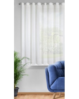 Firana biała z gładkiego matowego woalu 350x150 cm przelotka LUCY Eurofirany | Time- 2