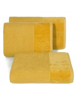 Ręcznik do rąk 30x50 cm bawełniany kolor musztardowy z bordiurą z weluru 500 g/m2 LUCY