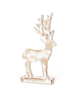 Figurka świąteczna z naturalnego drewna w kształcie renifera