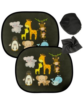 Kurtyna statyczna przeciwsłoneczna osłona okna samochodu zwierzęta zestaw 2 szt.