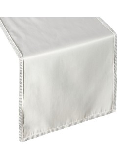 Bieżnik na stół 35x140 cm beżowy SAVONA subtelnie podkreślony wąską koronką REINA LINE Eurofirany | Time- 2