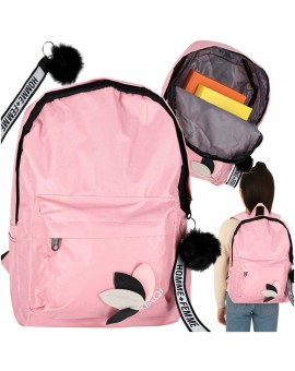 Plecak szkolny młodzieżowy jednokomorowy różowy