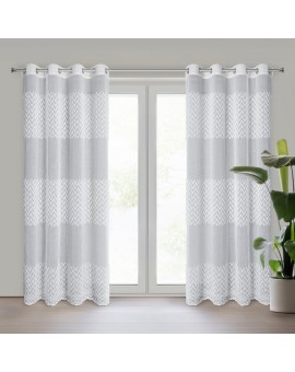 Firana gotowa ESTER zdobiona puszystą aplikacją