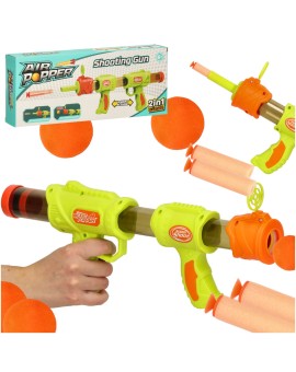 Pistolet na kulki karabin na piankowe naboje solidny dla dzieci gra 2w1 zielony