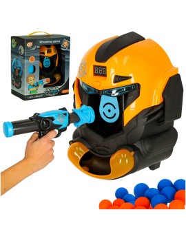 Gra zręcznościowa robot kask strzelanie do celu pistolet kulki celownik