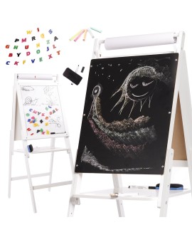 Tablica magnetyczna kredowa dwustronna drewniana biała duża XXL