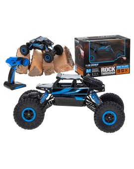 Samochód zdalnie sterowany na pilota RC Rock Crawler HB 2,4GHz 1:18 niebieski