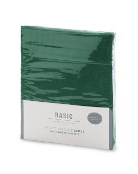 Prześcieradło BASIC 180×200×30 cm – bawełna renforce z gumką, butelkowa zieleń Eurofirany | Time- 2