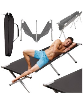 Łóżko polowe LUARO składane turystyczne kanadyjka czarne 150kg