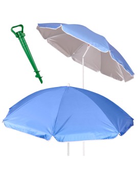 Parasol ogrodowy plażowy regulowany łamany składany UV 150cm niebieski