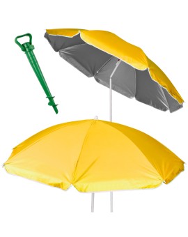 Parasol ogrodowy plażowy regulowany łamany składany UV 150cm żółty