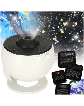 Projektor gwiazd nieba lampka nocna LED USB planetarium planety 12 dysków 360° timer