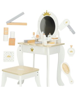 Toaletka drewniana dla dziewczynki LULILO Bella lustro taboret akcesoria
