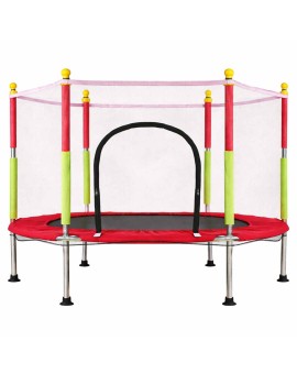 Trampolina do domu ogrodu dla dzieci siatka piłki 140cm 55inch czerwona
