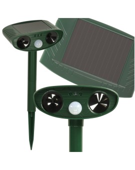 Odstraszacz solarny kretów na gryzonie kuny koty ptaki myszy szczury ultradźwięki czujnik ruchu