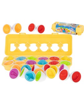 Układanka edukacyjna sorter dopasuj kształty owoce jajka 12 sztuk