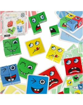 Klocki kreatywne montessori wyzwania zmieniające twarz emocje