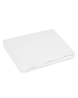 Prześcieradło z gumką 140x200 cm z bawełny kolor biały 105 g/m2 BASIC