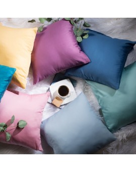 Poszewka na poduszkę 40x40 cm z satyny bawełnianej jedwabiście miękka, turkusowa NOVA Eurofirany Eurofirany | Time- 2