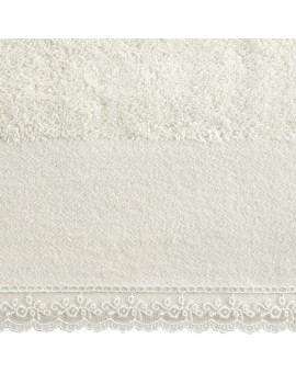 Ręcznik do rąk 30x50 cm bawełniany kolor kremowy z koronkową bordiurą 500 g/m2 EMI Eurofirany | Time- 2