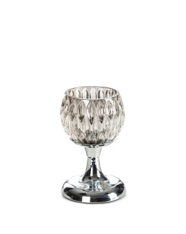 świecznik Dekoracyjny Zaria O 11 X 17 Cm Srebrny