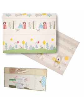 Mata edukacyjna piankowa dwustronna składana 150x200cm drzewa misie