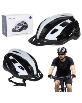 Kask rowerowy na rower RALLEX damski męski regulowany czarno-biały L 58-62cm