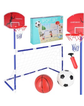 Bramka piłkarska do piłki nożnej tablica do koszykówki gry w kosza gra 2w1 2 piłki pompka
