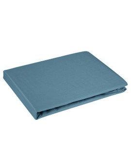 Prześcieradło gładkie z gumką 100x200 cm z satyny bawełnianej kolor niebieski 125 g/m2 NOVA 3