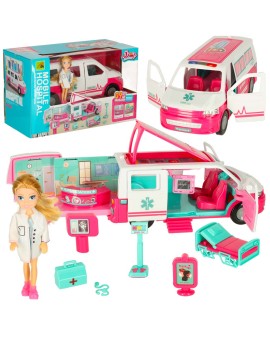 Karetka pogotowia ambulans mobilny szpital lalka akcesoria