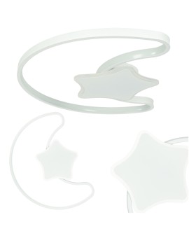 Lampa LED sufitowa plafon do pokoju dziecięcego ściemniana + pilot księżyc biała