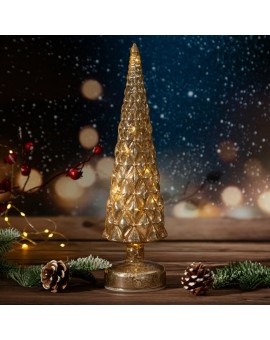 Figurka świąteczna szklana CHOINKA ze światełkami LED Eurofirany | Time- 2