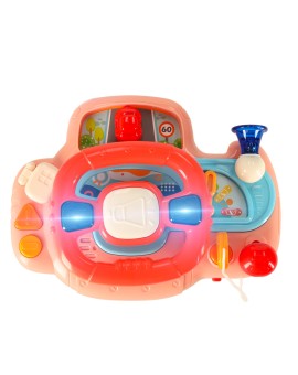Zabawka interaktywna kierownica dla dzieci dziecka malucha do wózka symulator muzyka dźwięki różowa Kik Sp. z o. o. Sp. k. | Tim